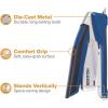imageBostitch Office InPower SpringPowered Premium Desktop Stapler  One Finger No Effort BlueSilver 1118Blue
