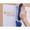 imageBostitch Office InPower SpringPowered Premium Desktop Stapler  One Finger No Effort BlueSilver 1118Blue