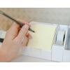 imageBostitch Office Sticky Note Holder  Business Card Stand Includes Pen Holders BlueWhite
