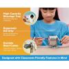 imageBostitch Office Wall Mount Manual Pencil Sharpener Tip Saver 8 Hole Dial 6X Longer Cutter Life Vertical or Horizontal Mounting Silver