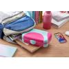 imageIts Academic Hard Pencil Case Durable Plastic Pencil Box KidFriendly Design Pink ampamp BluePink  1Pack
