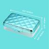 imageIts Academic Metallic pencil Case Box Hard Plastic Stylish QuitedPattern LidBlue