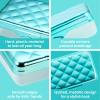 imageIts Academic Metallic pencil Case Box Hard Plastic Stylish QuitedPattern LidBlue
