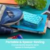 imageIts Academic Metallic pencil Case Box Hard Plastic Stylish QuitedPattern LidBlue