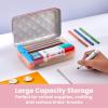 imageIts Academic Metallic pencil Case Box Hard Plastic Stylish QuitedPattern LidRose Gold