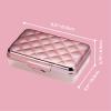 imageIts Academic Metallic pencil Case Box Hard Plastic Stylish QuitedPattern LidRose Gold