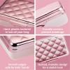 imageIts Academic Metallic pencil Case Box Hard Plastic Stylish QuitedPattern LidRose Gold