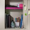 imageLockerMate AdjustAShelf Locker Shelf Extends to Fit Your Locker Easy to Use Perfect for School Office Gym PinkPink