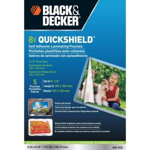 imageBLACK  DECKER QuickShield SelfAdhesive Letter Size Laminating Sheets 3mil 50 Pack LET50SHSS4X65SS