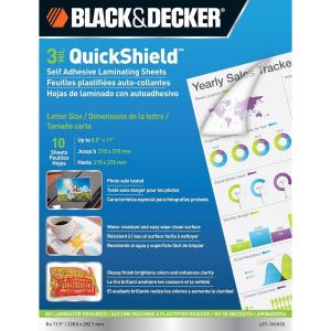imageBLACK  DECKER QuickShield SelfAdhesive Letter Size Laminating Sheets 3mil 50 Pack LET50SHSSLET10SHSS
