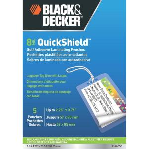 imageBLACK  DECKER QuickShield SelfAdhesive Letter Size Laminating Sheets 3mil 50 Pack LET50SHSSLUG5SS