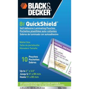 imageBLACK  DECKER QuickShield SelfAdhesive Letter Size Laminating Sheets 3mil 50 Pack LET50SHSSWAL10SS