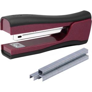 imageBostitch Office Dynamo 4 in 1 Standup Stapler Includes 420 Staples 20 Sheet Capacity Integrated Pencil Sharpener Staple Remover ampamp Staple Storage MagentaMagenta
