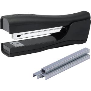imageBostitch Office Dynamo 4 in 1 Standup Stapler Includes 420 Staples 20 Sheet Capacity Integrated Pencil Sharpener Staple Remover ampamp Staple Storage MagentaMidnight