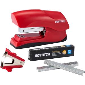 imageBostitch Office Heavy Duty 40 Sheet with 1250 Staples and Staple Remover No Jam Desktop Stapler School Bulletin Boards Office ampamp Classroom Red B175REDVPRed  Compact  Value Pack