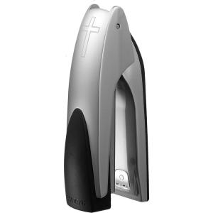 imageBostitch Office Premium Executive Metal Desktop Stapler StandUp Design 20 Sheet Capacity Staple Supply Indicator ChromeNickel