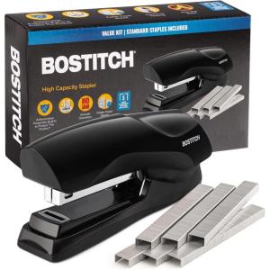 imageBostitch Office Stapler Heavy Duty  40 Sheet Stapler for Desk FullStrip  Includes 1260 Staples  BlackFull Strip