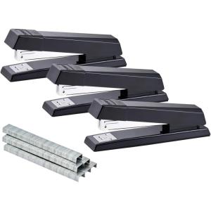 imageBostitch Office Stapler NoJam Premium for Desktop Includes 1250 Staples FullStrip 25 Sheet Capacity Black3 Pack