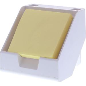 imageBostitch Office Sticky Note Holder  Business Card Stand Includes Pen Holders BlueWhite