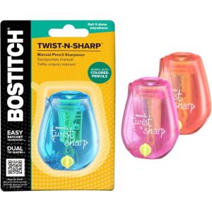 imageBostitch Office TwistnSharp Pencil Sharpener for Kids ampamp Colored Pencils Pink PS1PINKECAssorted