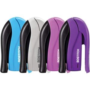 imageBostitch Office inSHAPE Compact Stapler 15 Sheet Capacity One Finger No Effort Spring Powered PurpleAssorted Stapler  No Color Choice