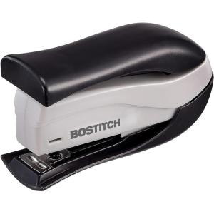 imageBostitch Office inSHAPE Compact Stapler 15 Sheet Capacity One Finger No Effort Spring Powered PurpleBlack