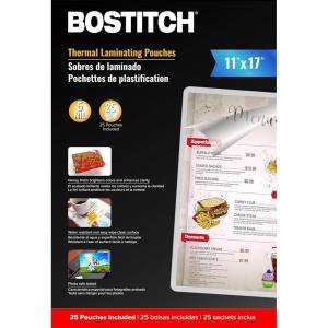 imageBostitch TimeShield Thermal Laminating Pouches Menu 5 mil  25 Pack LAMMENU525