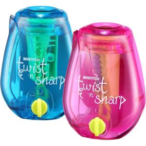 imageBostitch TwistnSharp Pencil Sharpener 2Pack For Kids ampamp Colored Pencils Assorted Colors PS1ADJ2PK