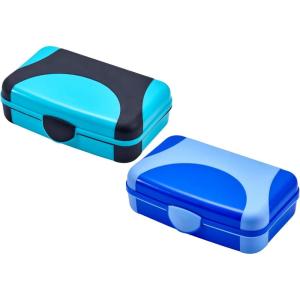 imageIts Academic Hard Pencil Case Durable Plastic Pencil Box KidFriendly Design Pink ampamp BlueBlue  2Pack