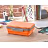 imageIts Academic Flexi Storage Box Folding Collapsible and Adjustable for Pencils Supplies and More Purple 23135Orange