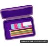 imageIts Academic Flexi Storage Box Folding Collapsible and Adjustable for Pencils Supplies and More Purple 23135Purple