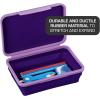 imageIts Academic Flexi Storage Box Folding Collapsible and Adjustable for Pencils Supplies and More Purple 23135Purple