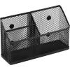 imageLockerMate Magnetic Pencil Holder Locker Organizer with 3 Mesh Storage Compartments BlackBlack