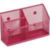 imageLockerMate Magnetic Pencil Holder Locker Organizer with 3 Mesh Storage Compartments BlackPink