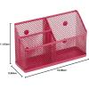 imageLockerMate Magnetic Pencil Holder Locker Organizer with 3 Mesh Storage Compartments BlackPink