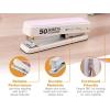 imageBostitch Titan Heavy Duty Metal Stapler 50 Sheet Capacity with 1250 Staples and Ergonomic Staple Remover Jam Free Stapling Full Strip Stapler for Desk Office and Classroom BlackPink  White