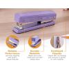 imageBostitch Titan Heavy Duty Metal Stapler 50 Sheet Capacity with 1250 Staples and Ergonomic Staple Remover Jam Free Stapling Full Strip Stapler for Desk Office and Classroom BlackPurple