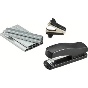 imageBostitch HalfStrip Desktop Stapler Kit with Staple Remover and Staples Black 606BLKPPHalf Strip Compact Stapler Pack