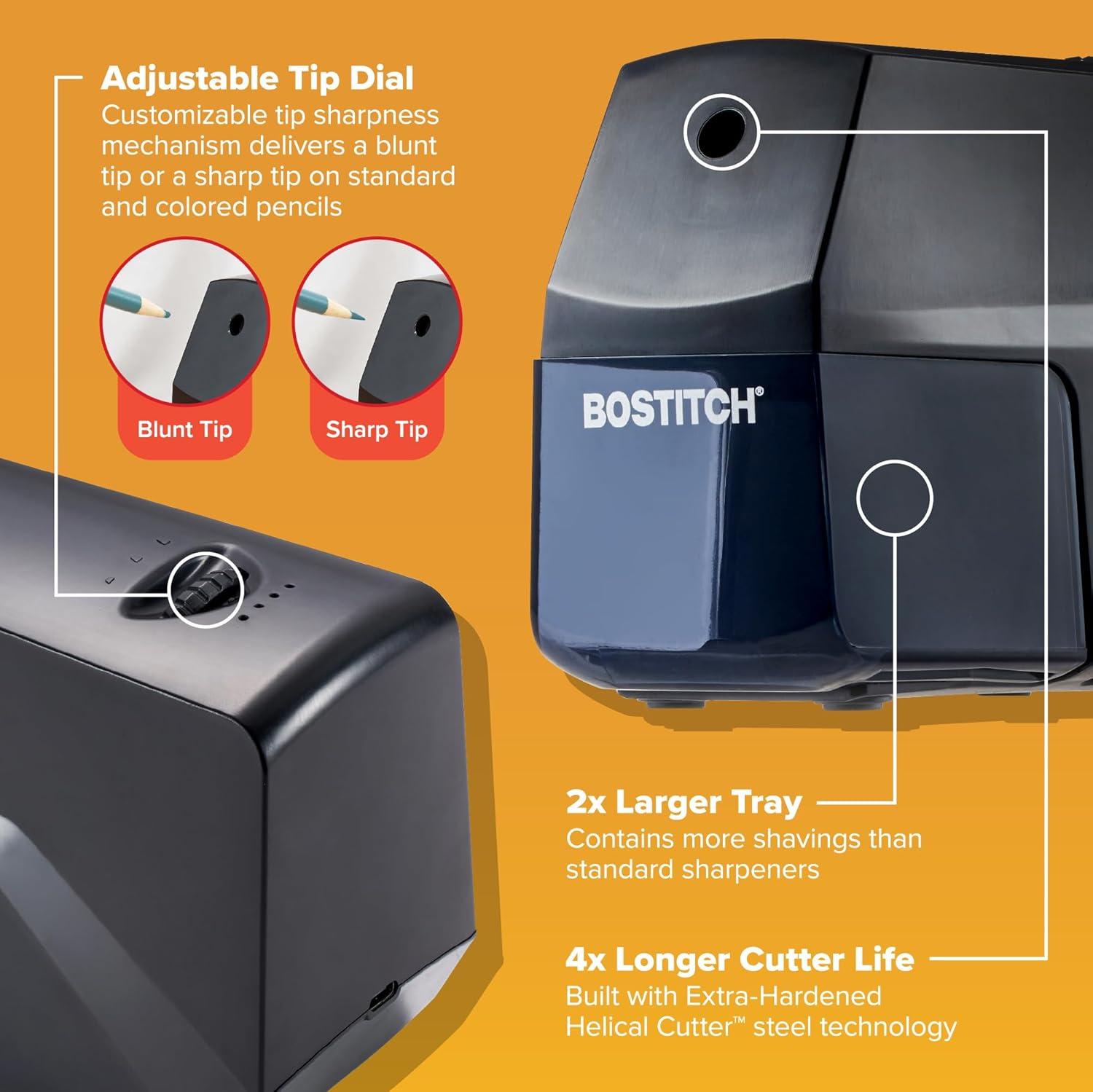 imageBostitch Konnect Rechargeable Pencil Sharpener USBC AutoStop Helical Cutter Portable Electric Sharpener for No2Colored Pencils Home Office Classroom PinkBlack