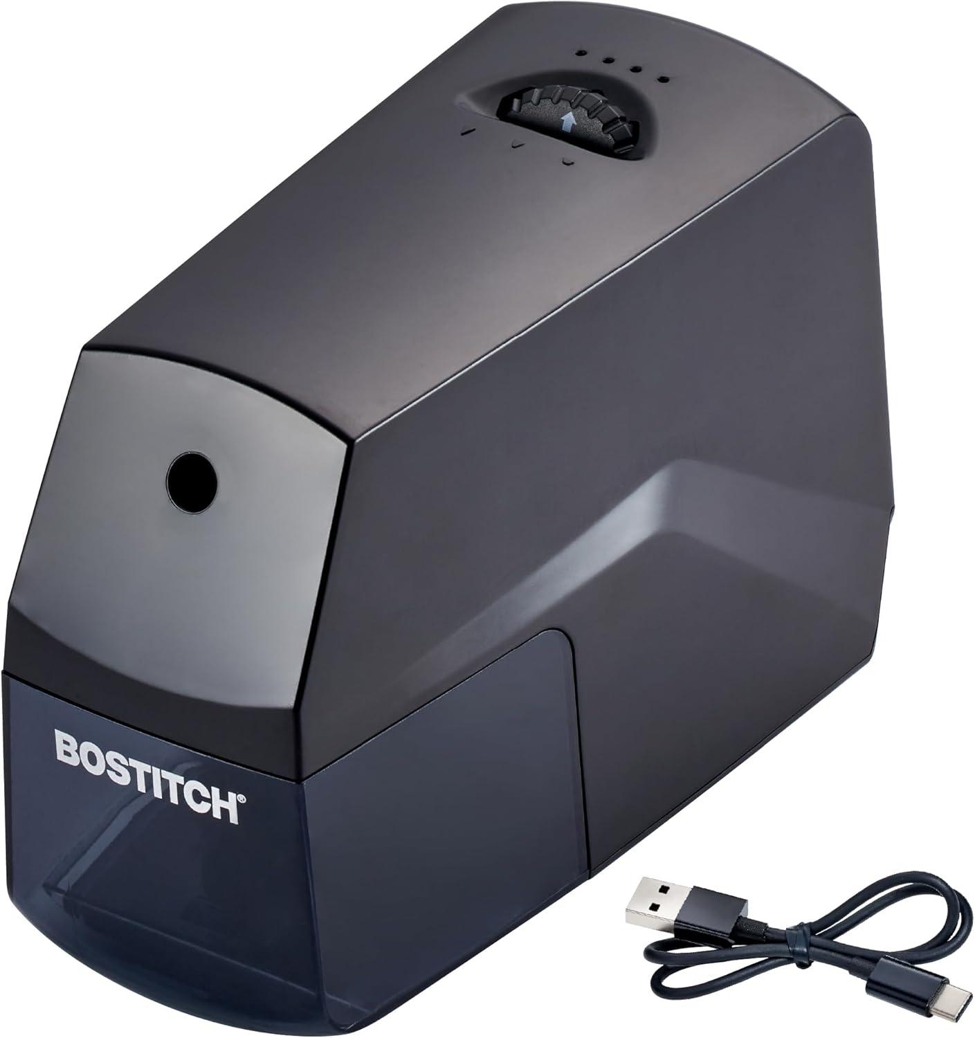 imageBostitch Konnect Rechargeable Pencil Sharpener USBC AutoStop Helical Cutter Portable Electric Sharpener for No2Colored Pencils Home Office Classroom PinkBlack