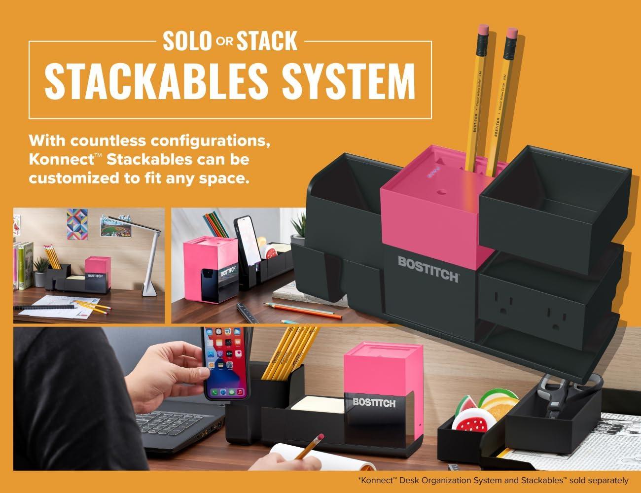 imageBostitch Konnect Rechargeable Pencil Sharpener USBC AutoStop Helical Cutter Portable Electric Sharpener for No2Colored Pencils Home Office Classroom PinkPink