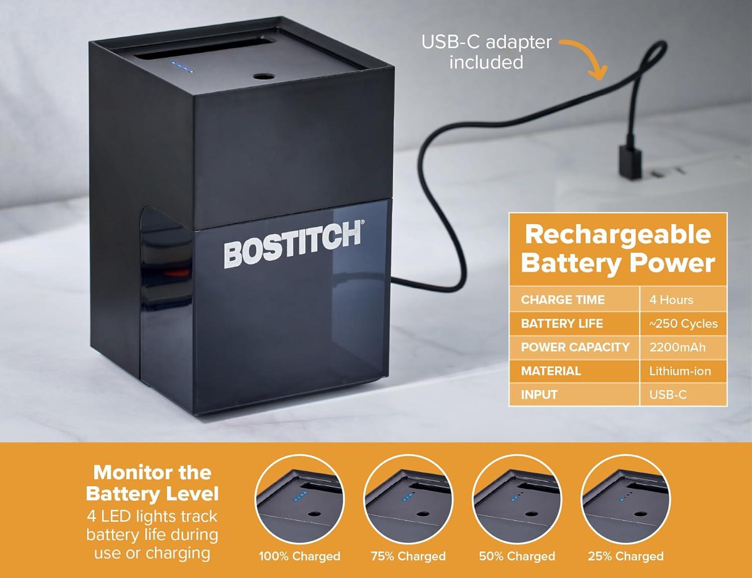 imageBostitch Konnect Rechargeable Pencil Sharpener USBC AutoStop Helical Cutter Portable Electric Sharpener for No2Colored Pencils Home Office Classroom PinkBlack