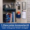 imageLockerMate 7Piece Locker Organizer Kit Includes Locker Shelf Mirror Whiteboard Storage Cup ampamp Dry Erase Marker  BlackBlue
