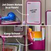 imageLockerMate 7Piece Locker Organizer Kit Includes Locker Shelf Mirror Whiteboard Storage Cup ampamp Dry Erase Marker  BlackPink