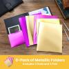 imageIts Academic 2Pocket Folder Multipack 11 x 18 Metallic Finish Perfect for Everyday Use School ampamp Office Gold ampamp Pink 6 Pack