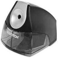 imageBostitch Personal Electric Pencil Sharpener  Desktop  1 Holes  Helical  4quot Height x 35quot Width x 5quot Depth  Black Silver  1 Each