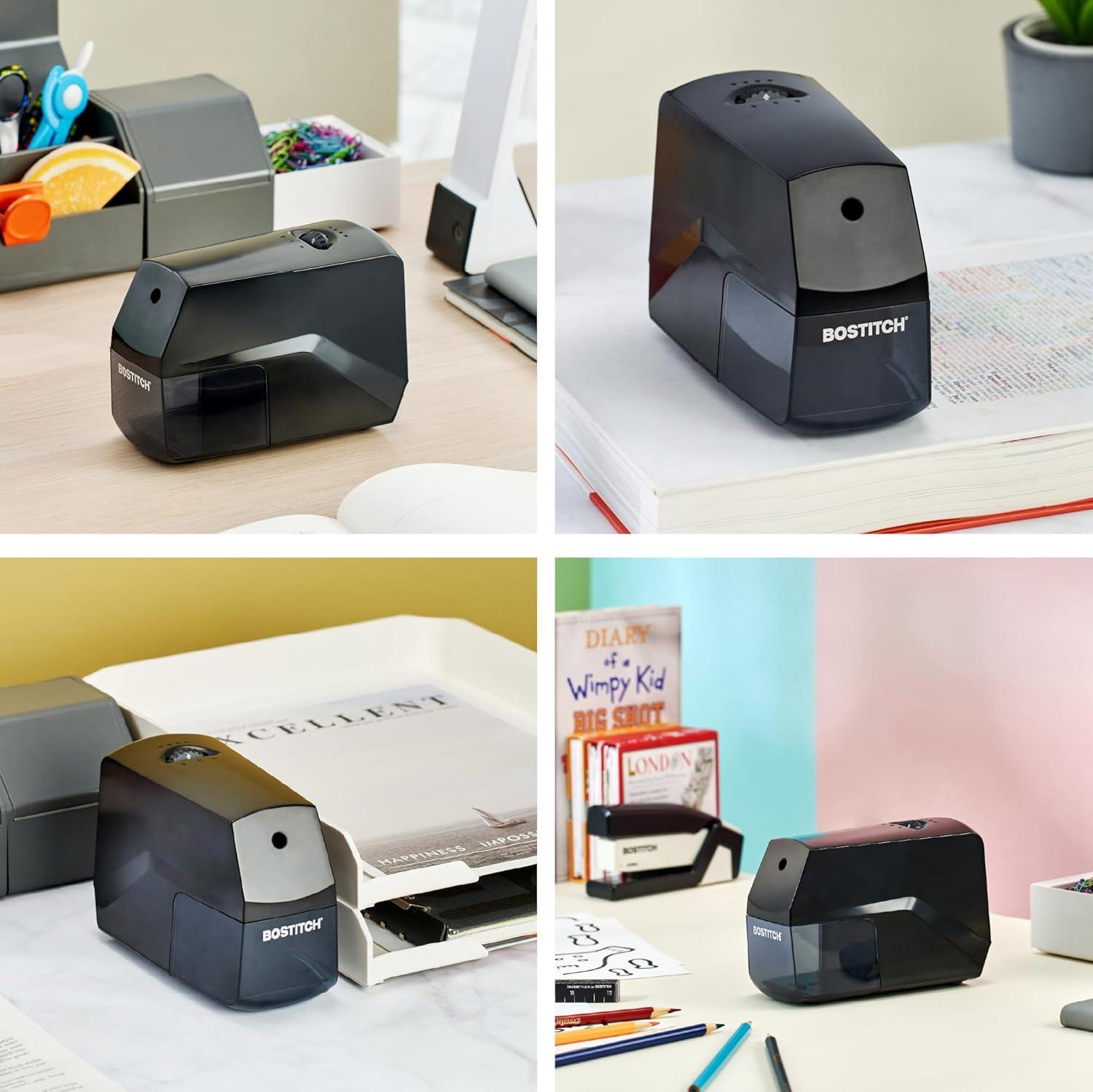 imageBostitch Konnect Rechargeable Pencil Sharpener USBC AutoStop Helical Cutter Portable Electric Sharpener for No2Colored Pencils Home Office Classroom PinkBlack