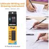 imageBostitch WoodCased Pencil Plus Retractable Eraser American Cedar Wood 2 HB Round Matte Black Presharpened Six PackSix pack