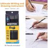 imageBostitch WoodCased Pencil Plus Retractable Eraser American Cedar Wood 2 HB Round Matte Black Presharpened Six PackTen Pack