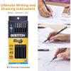 imageBostitch WoodCased Pencil Plus Retractable Eraser American Cedar Wood 2 HB Round Matte Black Presharpened Six PackTwenty Pack